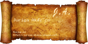 Juriga Akács névjegykártya